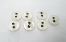 7/pcs Buttons Small Size: Diameter =7/16" (11 mm)  White color 2 holes