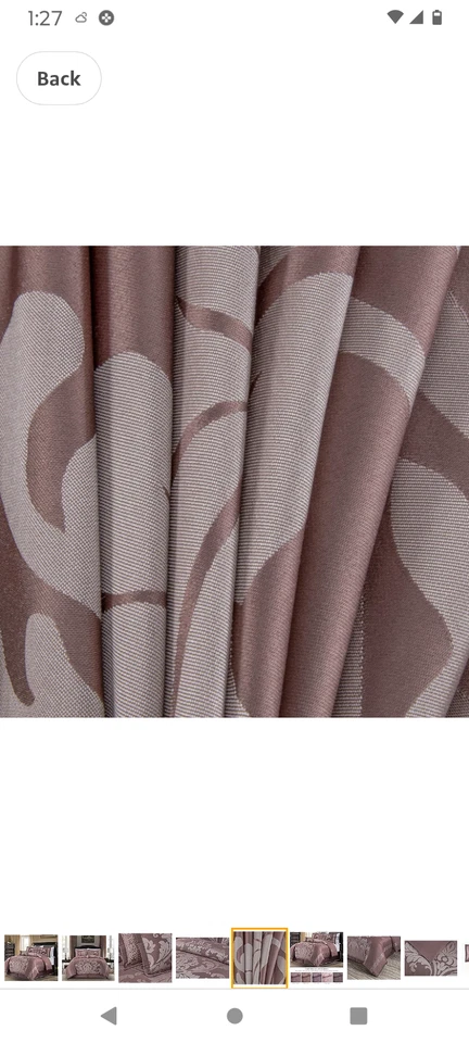 Chezmoi Coll.Floral Jacquard Comforter Set/Queen/Woodrose & Gray/#7 Pcs. - Image 4 of 4