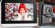 Video Intercom System, 7 Inch doorbell with Camera and Monitor, Video...