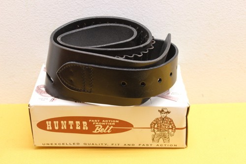 Ceinture double étui Hunter Buscadero cuir noir 0,22 Cal #252 taille petite 28-33" - Photo 1/4