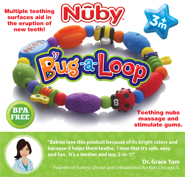 Nuby Teether For Back Teeth Nuby Bug-a-Loop Teether Textured