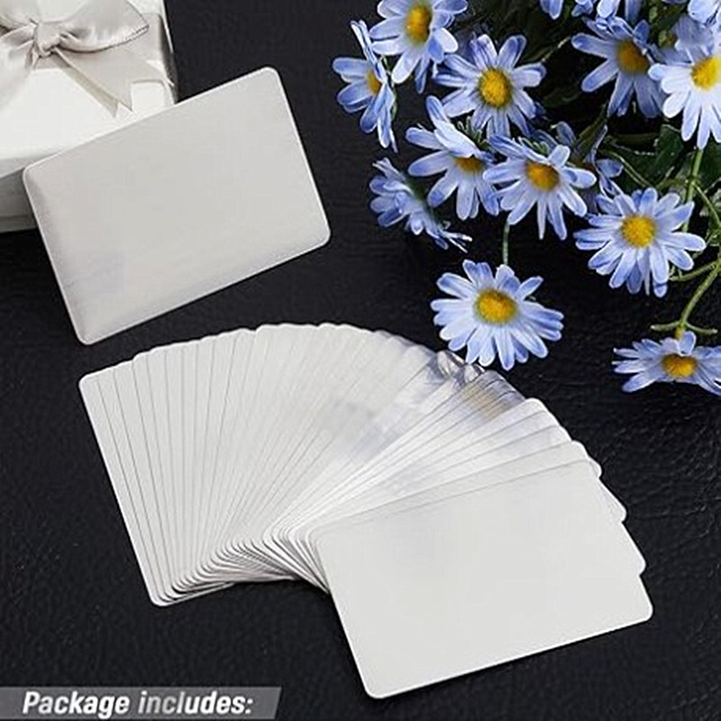 0Pcs Impressive Blanks Mark Engraved Metal Business Visiting (Sliver)