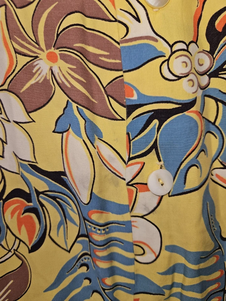 Vintage Jantzen Hawaiian Shirt 1950s Floral Aloha Shirt Made In USA Small - Image 4 of 4