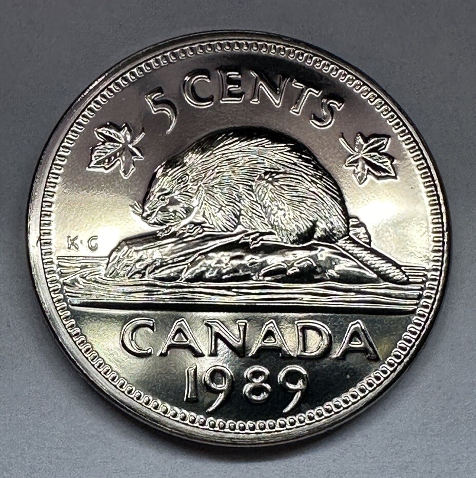 カナダ 25セント トナカイ ビーバー 5セント 1989 Canadian Nickel
