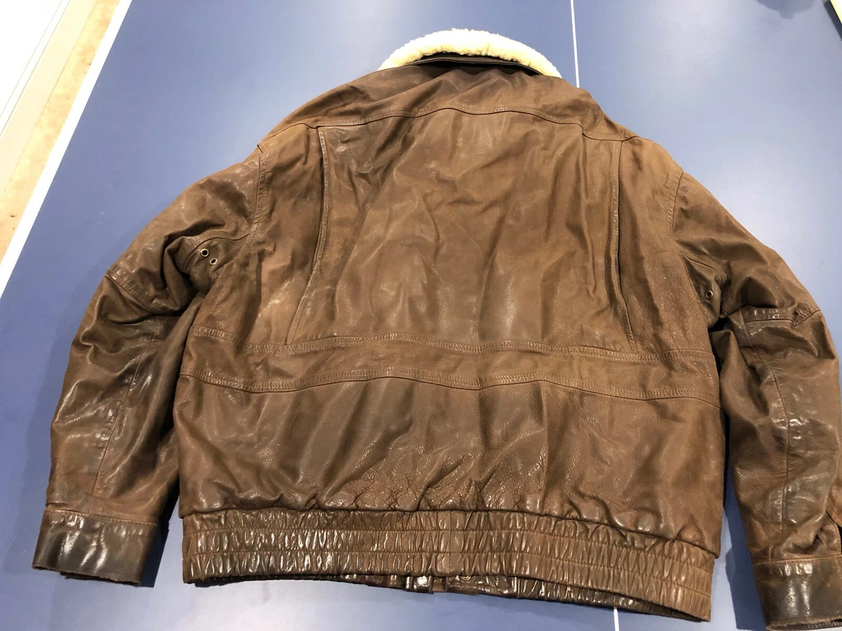 TIMBERLAND WEATHERGEAR VINTAGE BROWN LEATHER JACKET MEN S LARGE