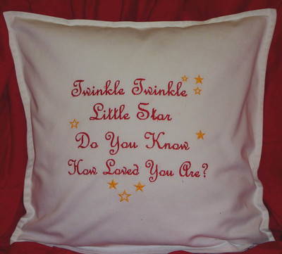 Baby Kinderzimmer Twinkle Twinkle kleiner Stern personalisiert bestickt Baumwolle Kissen