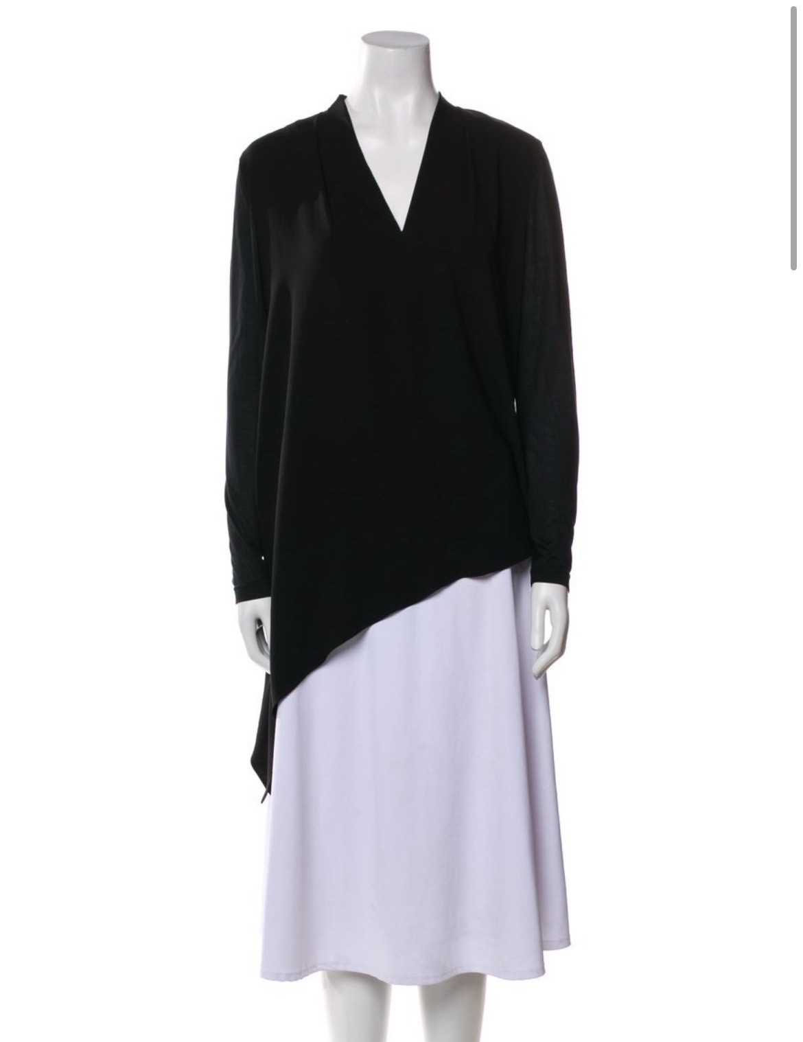 Escada Authentic Solid Black V Neck Long Sleeve A… - image 5