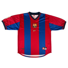 Barcelona FC 1998/00 Nike Home Football Shirt M mens Spain vintage Soccer Jersey