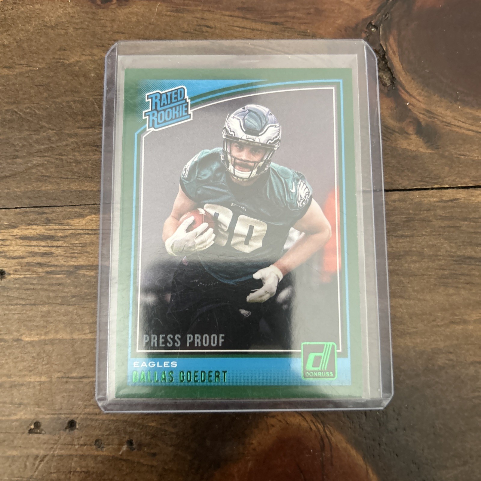 2018 Panini Donruss - Rated Rookie Dallas Goedert #347 Press Proof Green (RC)