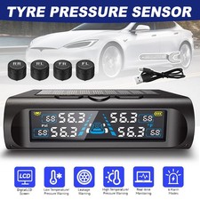 Solar TPMS 4 Sensors Wireless Car Tyre Pressure Monitoring System LCD Digital AU