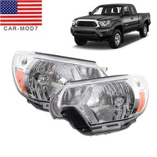 Pair Headlights For 2012 2013 2014 2015 Toyota Tacoma Chrome Headlamps