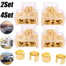 2/4PC 0/2/4/8/10 Gauge Positive Negative Car Battery Terminal Clamp Connectors
