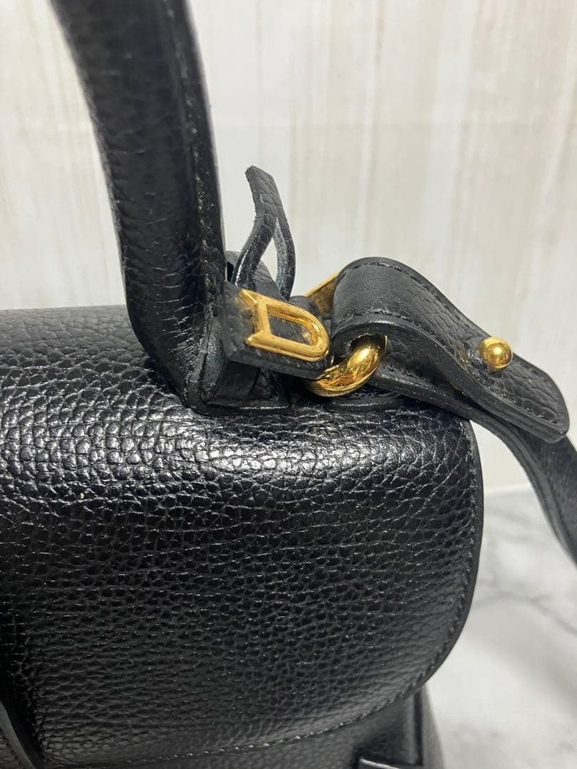 Authentic  Delvaux Brillant PM Black 2-way handbag Leather image 2