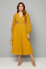 Wallis Ochre Fit & Flare Dress Womens Occasion Dresses