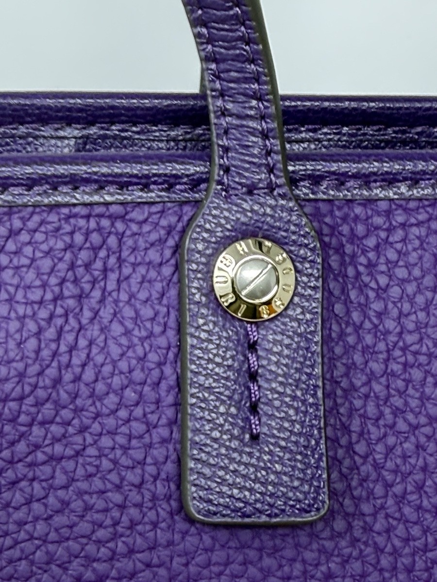 Henri Bendel Purple Tote Bag w / Striped Pouch and Bendel  display picture 1