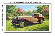 1934 Delage D8 Cabriolet - 11x17 Poster Art Print 1934 Delage D8 Cabriolet - 11x17 Poster Art Print