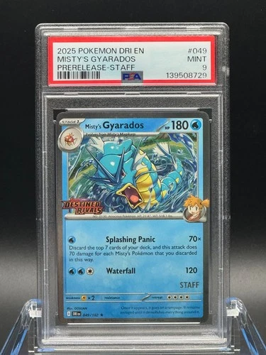 PSA 9 MINT ✨ - Misty's Gyarados (Prerelease) Staff 049/182 - 2025 Pokemon