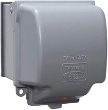 Jumbo 2-Gang Weatherproof In-Use Outlet Cover, 55-In-1, Gray  EXTRA DUTY Metal
