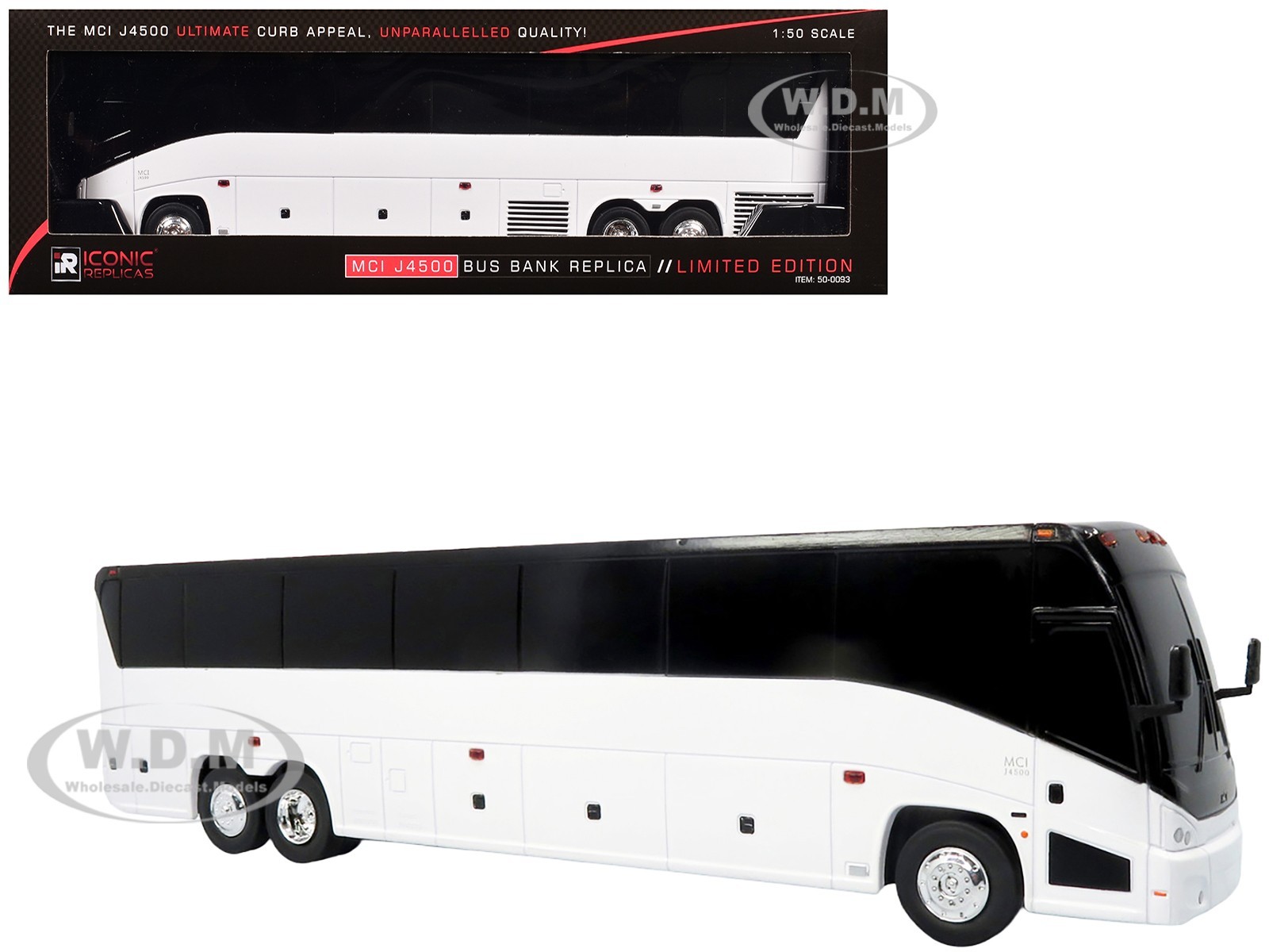 MCI J4500 COACH BUS BLANK WHITE 150 SCALE MODEL BY ICONIC REPLICAS 50-0093 7690₽