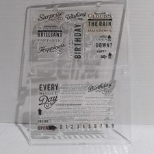 Papertrey Ink Movers  Shakers SENTIMENTS Birthday Party Rubber Stamps