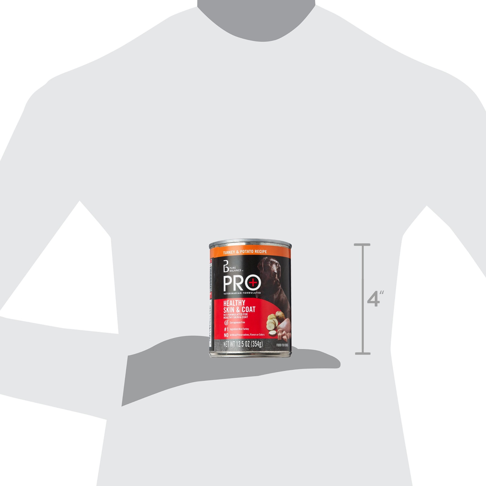 (6 pack) Pure Balance Pro+ Wet Dog Food,12.5 oz Turkey & Potato Skin & Coat
