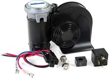 Hornblasters 12-volt Black Compact Electric Truck Horn Nautilus Truck Horn-black