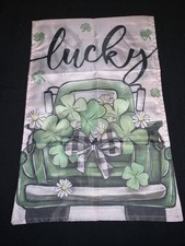 St Patrick  s Day  Lucky  Garden Flag 12  x18  Double Sided