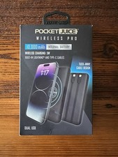 Pocket Juice Wireless Pro 10000mAh Wireless Charging with Cables