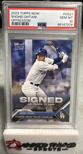 2023 Topps Now Shohei Ohtani PSA 10 #OS21 Shotime Signed Los Angeles Dodgers MVP