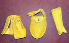 Francie Doll Clothes Western Wild Felt Bag, Vest, 1 Boot 1970