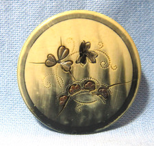 Vintage 1940's Celluloid Sewing Button with FLORAL Perforate Stick-Up