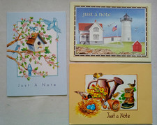 3/pcs blank Just A Note Greeting Cards 7"x 5" W/Envelopes