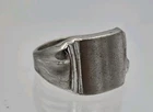 Vintage Art Deco Signet Initial Sterling Silver Band Ring NOS Sz 10