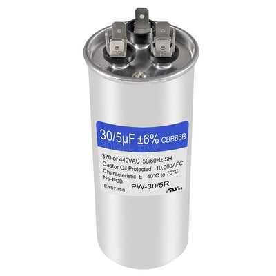 D-FLIFE 30+5uF 30/5MFD ±6% 370V/440V CBB65 Dual Run Circular Start Capacitor... 