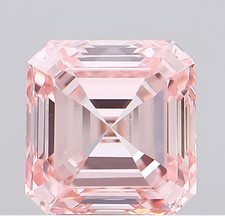 4.01ct VS1 Square Emerald Shape Fancy Intense Pink Lab-Created Center Diamond