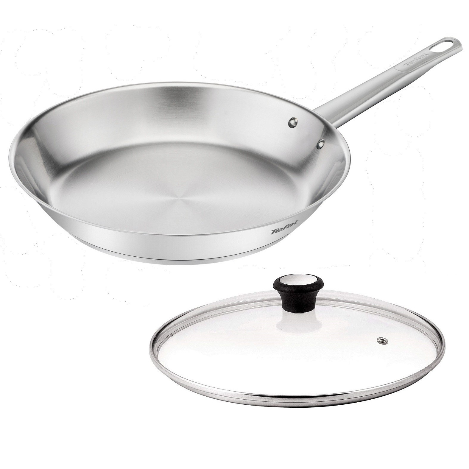 Tefal Professional 24cm Frying Pan with Glass Lid Induction Dishwasher Silver