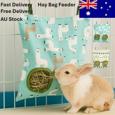 Rabbit Hay Feeder Bag Pet Rat Food Hanging Storage Slow Eating Feeding Pouch S