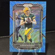Aaron Rodgers 2022 Panini Prizm Football Blue Wave Prizm SP #/199