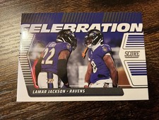 #576 2025 Score Football Lamar Jackson Celebration Baltimore Ravens #C-LJA