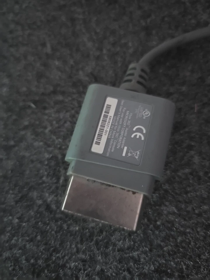 Gray OEM MICROSOFT Xbox 360 AUDIO ADAPTER X808221-002 VIDEO AV RCA CABLE - Image 4 of 4