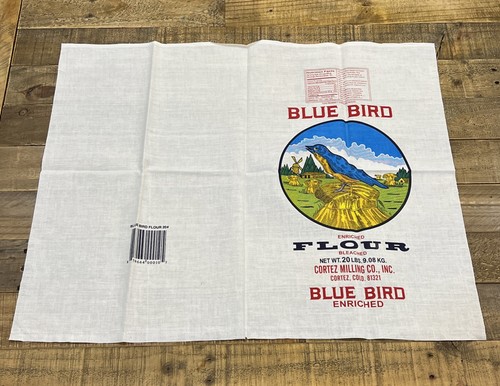 Blue Bird Flour Sack, Cortez Milling, Cortez, Colorado 20 LBS Empty Read Descrip