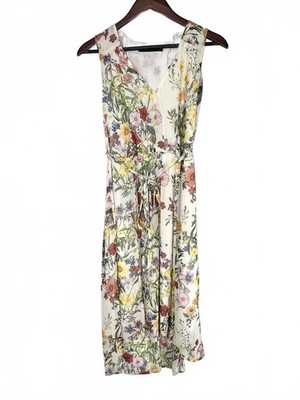 Zara Basic Size Medium Floral Sleeveless Midi Dress