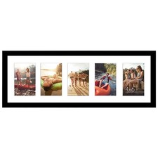 Americanflat 4x6 Collage Picture Frame with Shatter-Resistant 8x24, Black