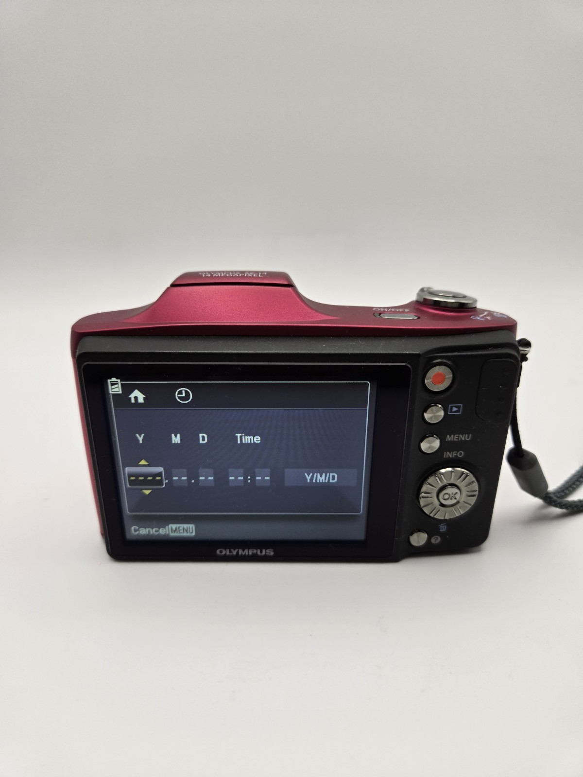 Olympus SZ-14 14MP Digital Camera 24x Zoom Red with Battery