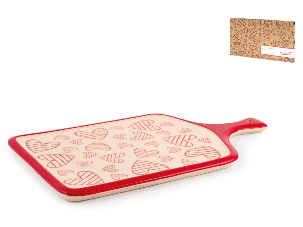 H&h Joy Tagliere Rettangolare, in stoneware/gres, 30x17.5cm