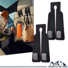 2PCS Universal Car Headrest Hooks Back Seat Leather Hanger Storage for Bag Purse