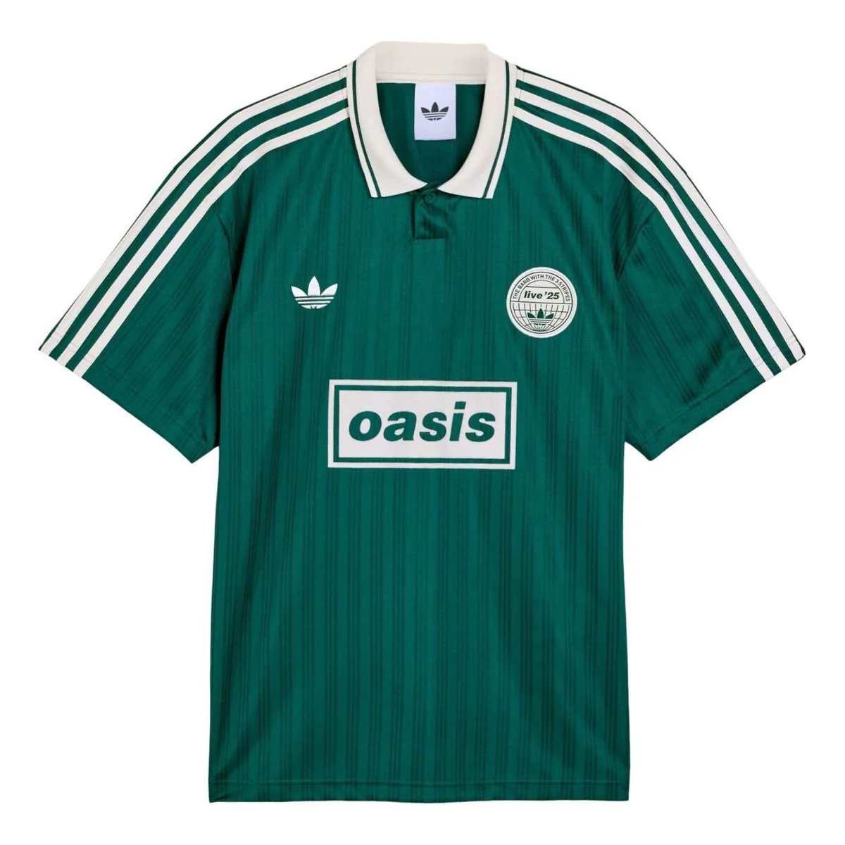 adidas x Oasis Tour Jacquard Jersey Logo Top Green Originals Retro