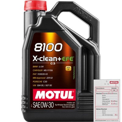 5 Liter MOTUL Motoröl 8100 X-CLEAN + EFE 0W-30 DE 111677