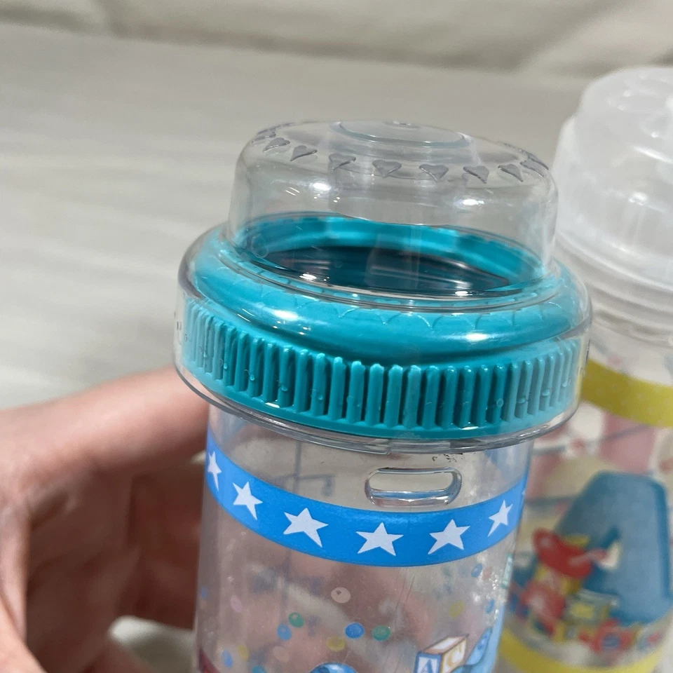 Lote de 2 capas vintage decoradas Playtex caixa de brinquedos ABC 1988 - Imagem 2 de 4