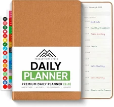 Daily Planner 2026 (5" x 8") Brown